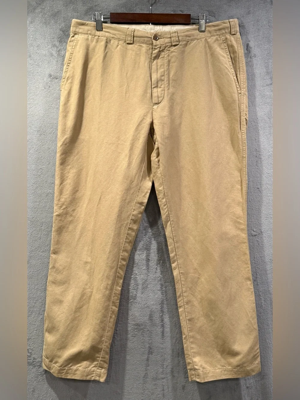 Polo Ralph Lauren VTG Suffield Fit Pants Size 36x32-29 Hemmed Inseam Linen Blend
